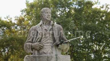 毕尔巴鄂的伊格纳西奥·祖洛加半身像<strong>竖版</strong>拍摄，西班牙艺术家纪念碑